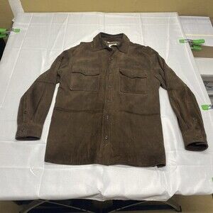 Paradise Collection Men's Brown Genuine Suede Leather Shirt Jacket! Size medium